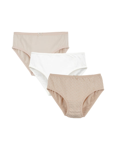 Womens Brief Polka Dot and Solid Printed Brief Pack of 3