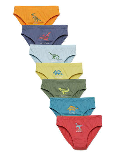 Boys Weekdays Dino Printed Brief Pack of 7