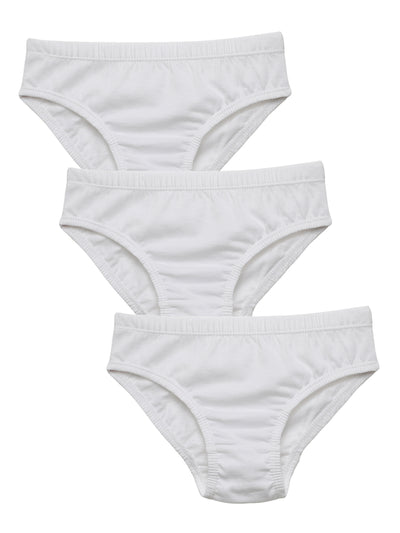 Boys Cotton Brief White Pack of 3