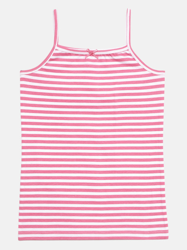 Girls Cami Vests Polka Dot & Stripe Printed Pack Of 2