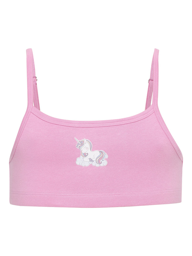 Girls Beginners Bra Unicorn Printed  Pack of 2