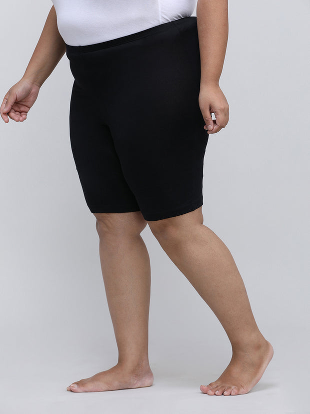 Women's Solid Black Color Inner Shorts
