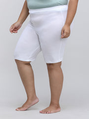 Women's Solid White Color Inner Shorts