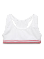 Girls Sports Bra White & Pink Combo Pack of 2