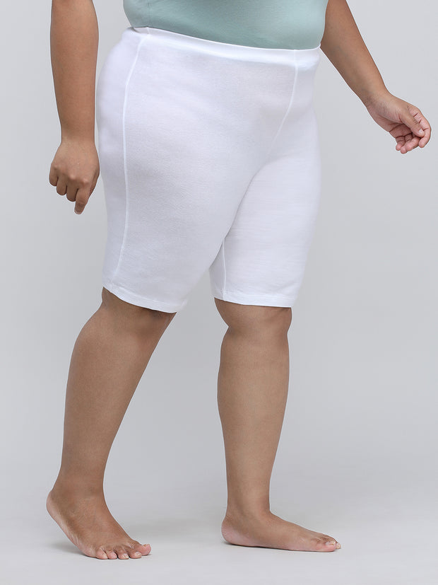 Women's Solid White Color Inner Shorts