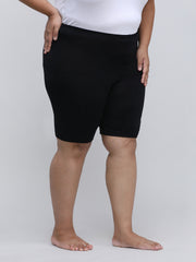 Women's Solid Black Color Inner Shorts