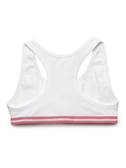 Girls Sports Bra White & Pink Combo Pack of 2