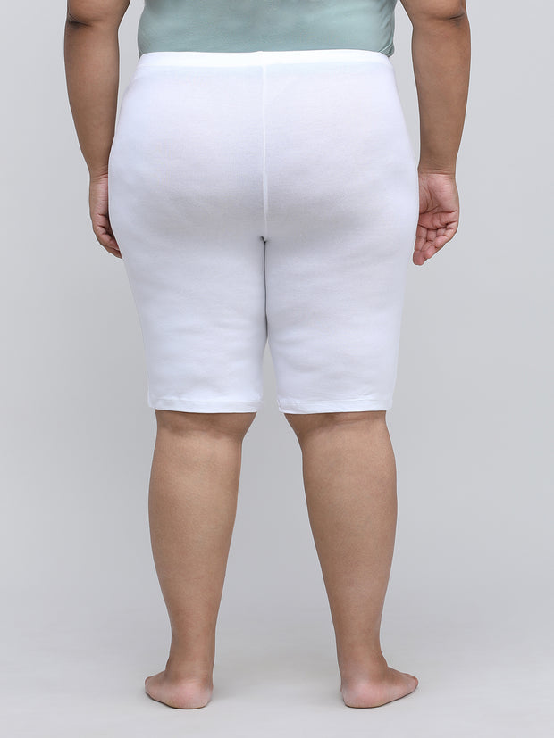 Women's Solid White Color Inner Shorts