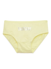 Girls Multicolor Weekdays Printed Brief's (Pack Of 7)