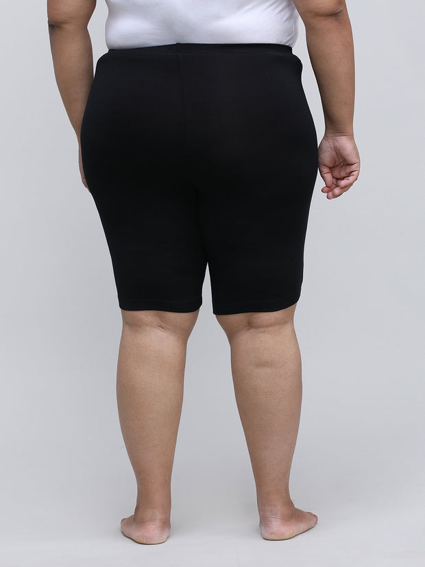 Women's Solid Black Color Inner Shorts
