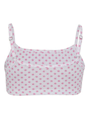 Girls Beginners Bra Polka Dotted  Pack of 2_White Aop & Pink