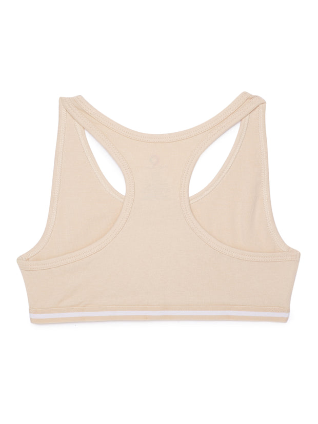 Girls Beginners Sports Bra White and Nude (Pack of 2)