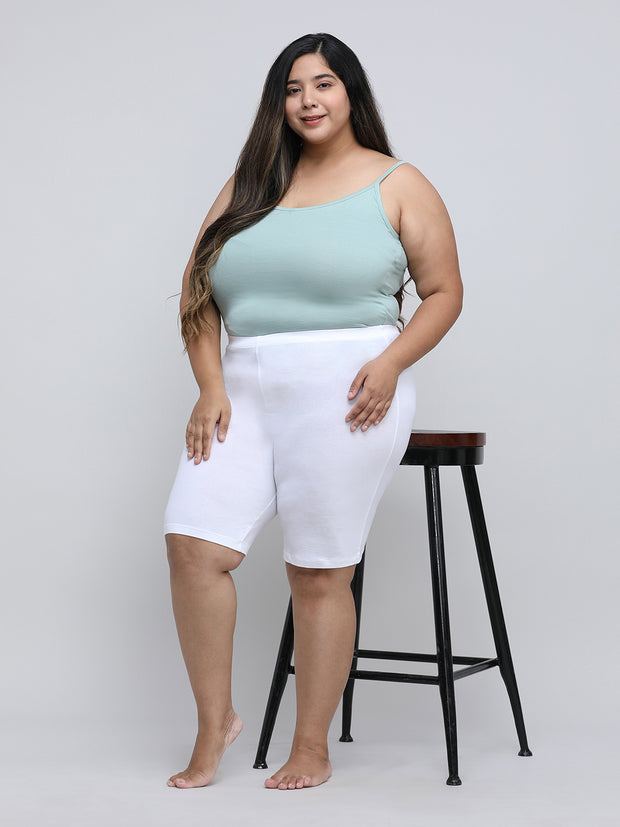 Women's Solid White Color Inner Shorts