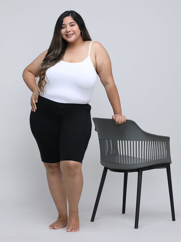 Women's Solid Black Color Inner Shorts