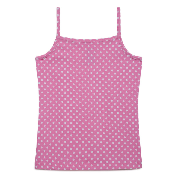 Girls Cami Vests Polka Dotted Print pack of 2_White & Pink