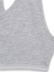 Girls Beginners Sports Bra White and Grey (Pack of 2)