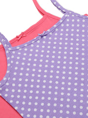 Girls Cami Vests Polka Dotted Print pack of 2