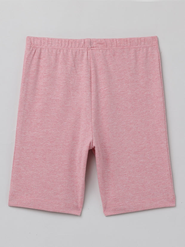 Girls Shorts - Solid White and Pink Combo - Pack of 2