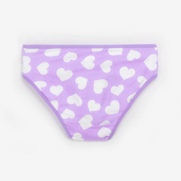 Girls Multicolor Heart all over Printed Brief's (Pack Of 7)