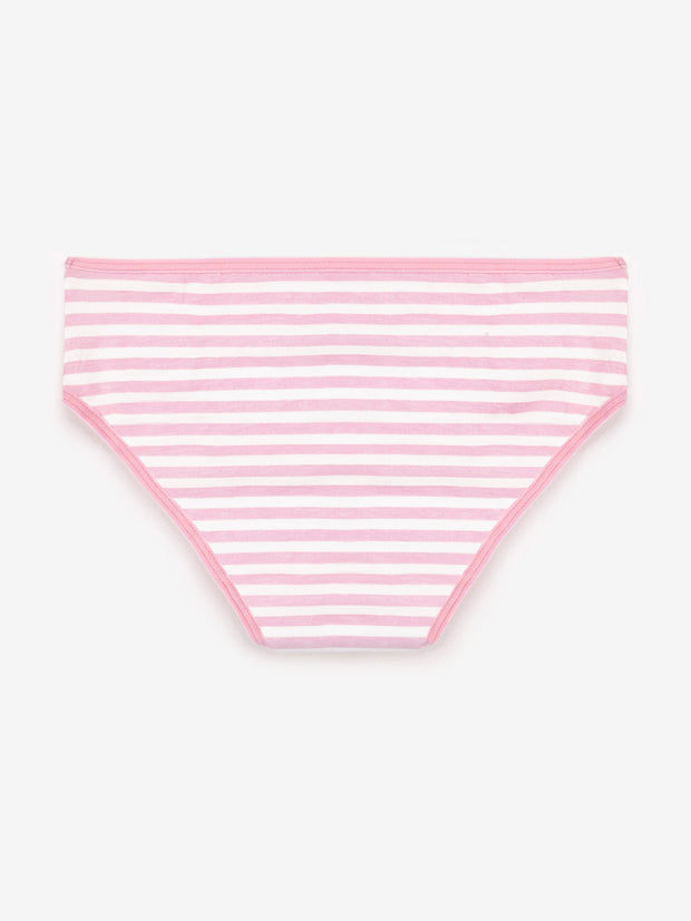 Girls Multicolor Polka Dot & Stripes All Over Printed Brief Pack Of 7