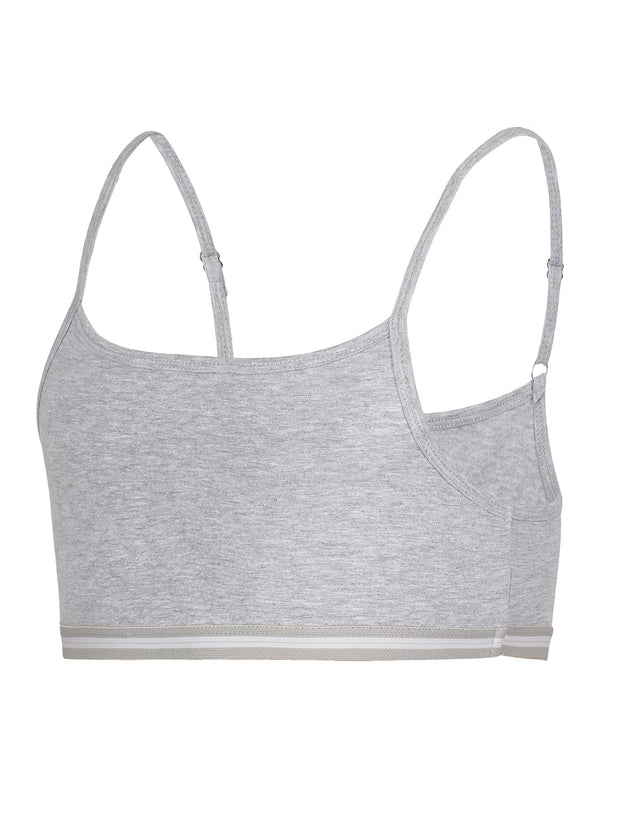 Girls Beginners Bra Grey & White color combo pack of 2