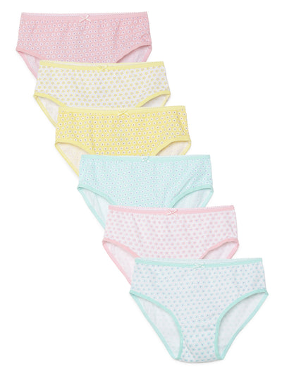 Girls Multicolor Floral Printed Briefs Pack of 6