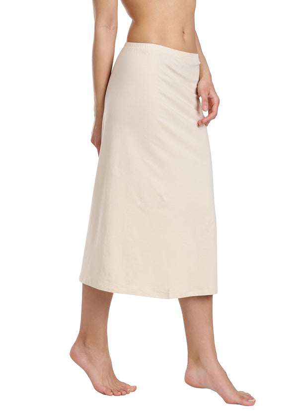 WOMENS BEIGE SOLID COLOR BOTTOM INNER SKIRT