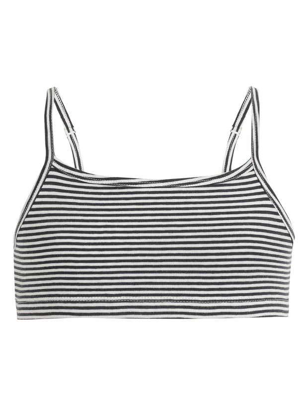 Girls Beginners Cotton Bra Black Stripes and All Over Printed Croptop