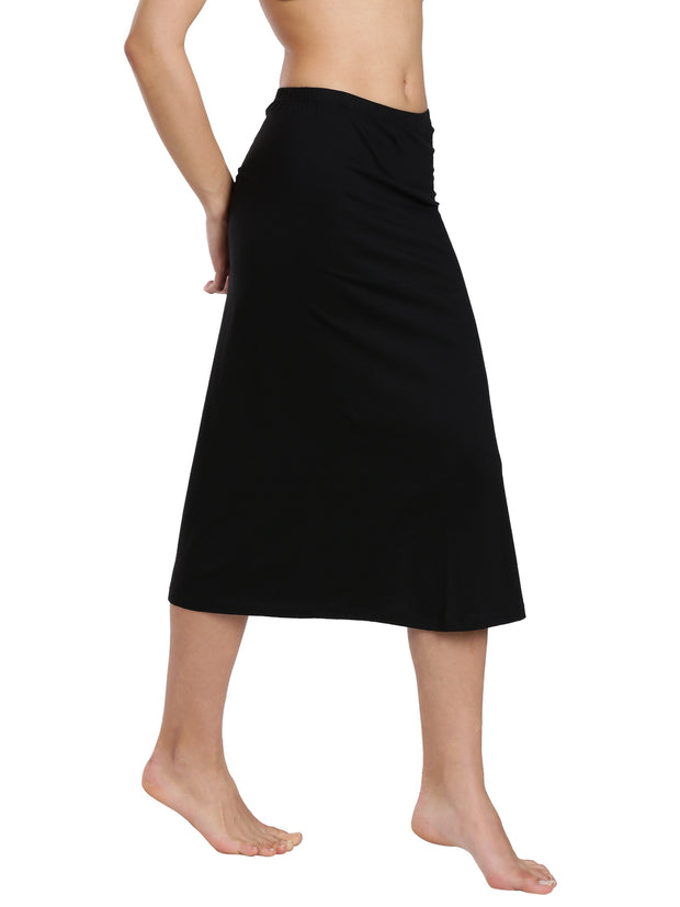 WOMENS BLACK SOLID COLOR INNER LONG SLIP