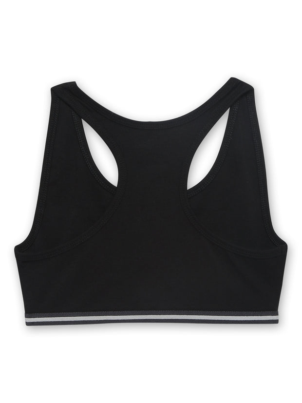 Girls Beginners Sports Bra Grey and Black (Pack of 2)