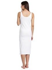 WOMENS SOLID WHITE COLOR INNER LONG-SLIP