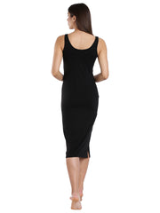 WOMENS SOLID BLACK COLOR INNER  LONG-SLIP