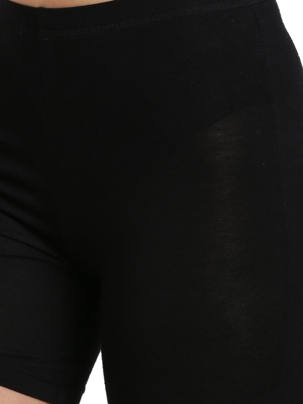 Women's Solid Black Color Inner Shorts