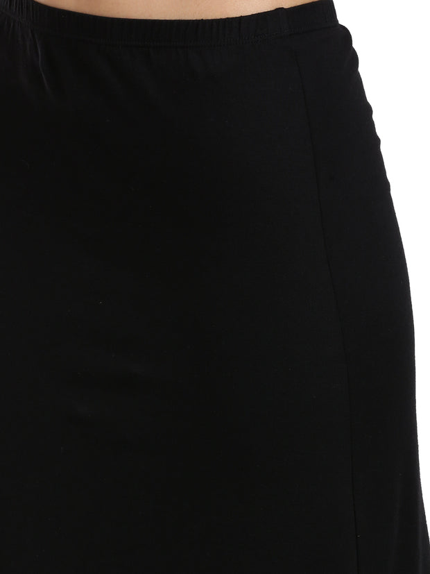 WOMENS BLACK SOLID COLOR INNER LONG SLIP