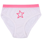 Girls Briefs - Pink and White Star Print - Pack of 3