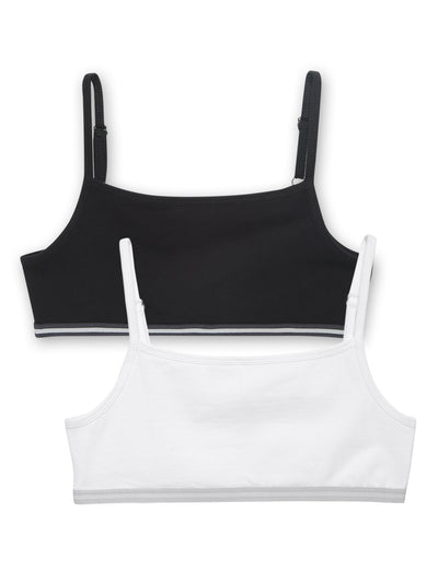 Girls Beginners Bra Black and White (Pack of 2)