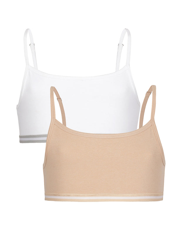 Girls Beginners Bra White & Nude color combo pack of 2