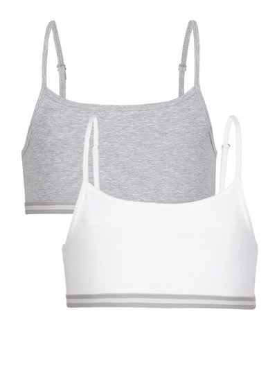 Girls Beginners Bra Grey & White color combo pack of 2