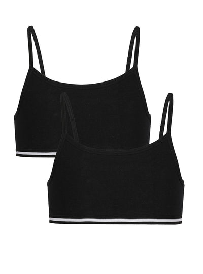Girls Beginners Bra Black color pack of 2